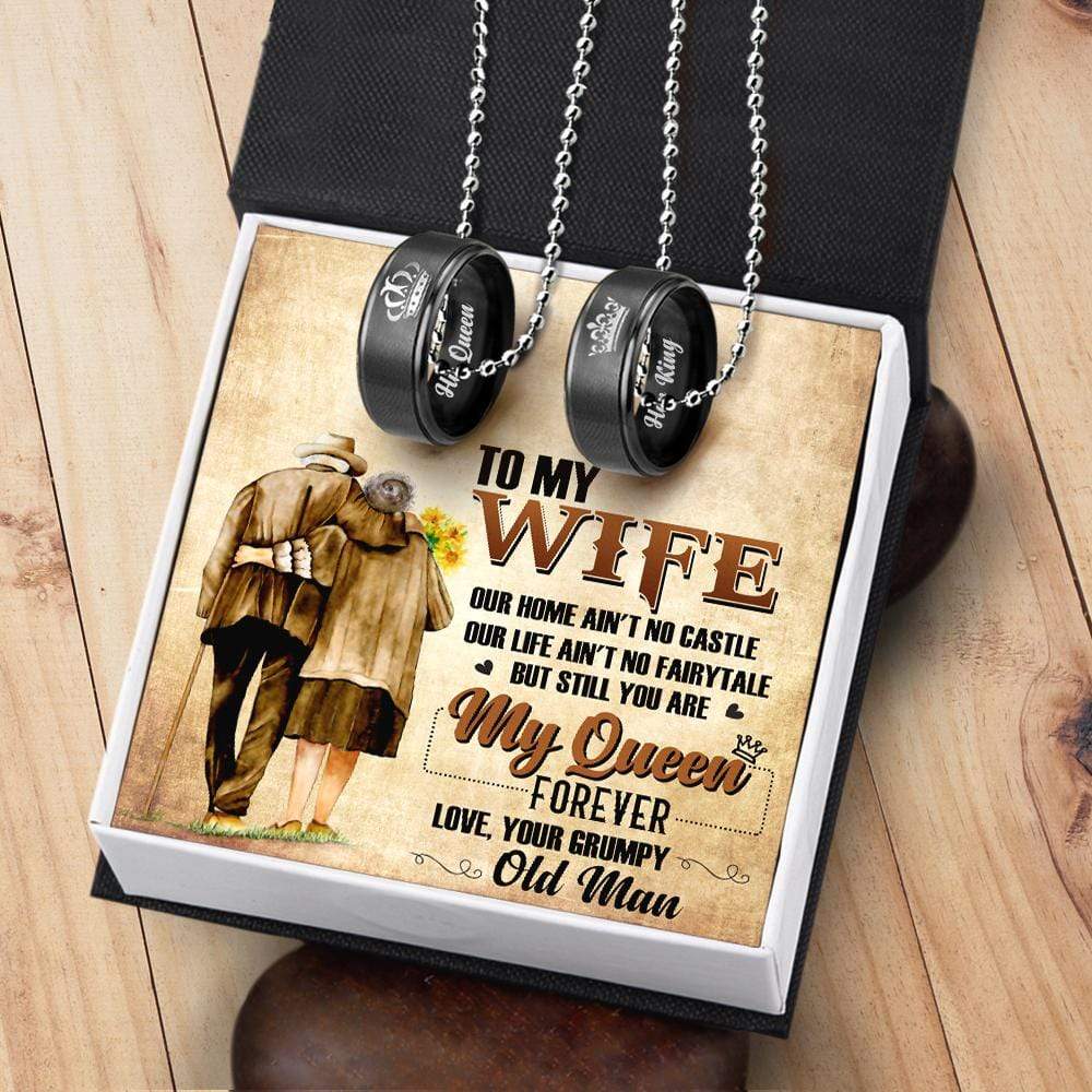 Couple Pendant Necklaces - To My Wife - You Are My Queen Forever - Gnw15024