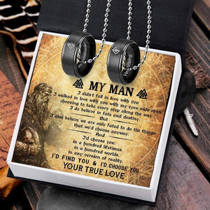 Couple Pendant Necklaces - Viking - To My Man - I'd Choose You - Gnw26057