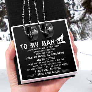 Couple Pendant Necklaces - Wolf - To My Man - I Saw My Today, My Tomorrow And My Future  - Gnw26066