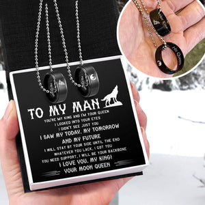 Couple Pendant Necklaces - Wolf - To My Man - I Saw My Today, My Tomorrow And My Future  - Gnw26066