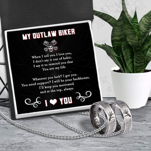 Couple Ring Necklaces - Skull Biker - To My Man - I Love You - Gndx26012