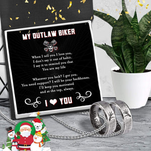 Couple Ring Necklaces - Skull Biker - To My Man - I Love You - Gndx26012