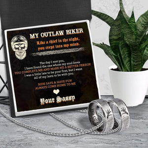 Couple Ring Necklaces - Skull Biker - To My Man - Ride Safe And Have Fun - Gndx26013