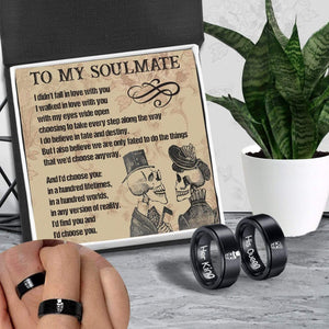 Couple Ring - Skull & Tattoo - To My Soulmate - I'd Choose You - Grlc26003