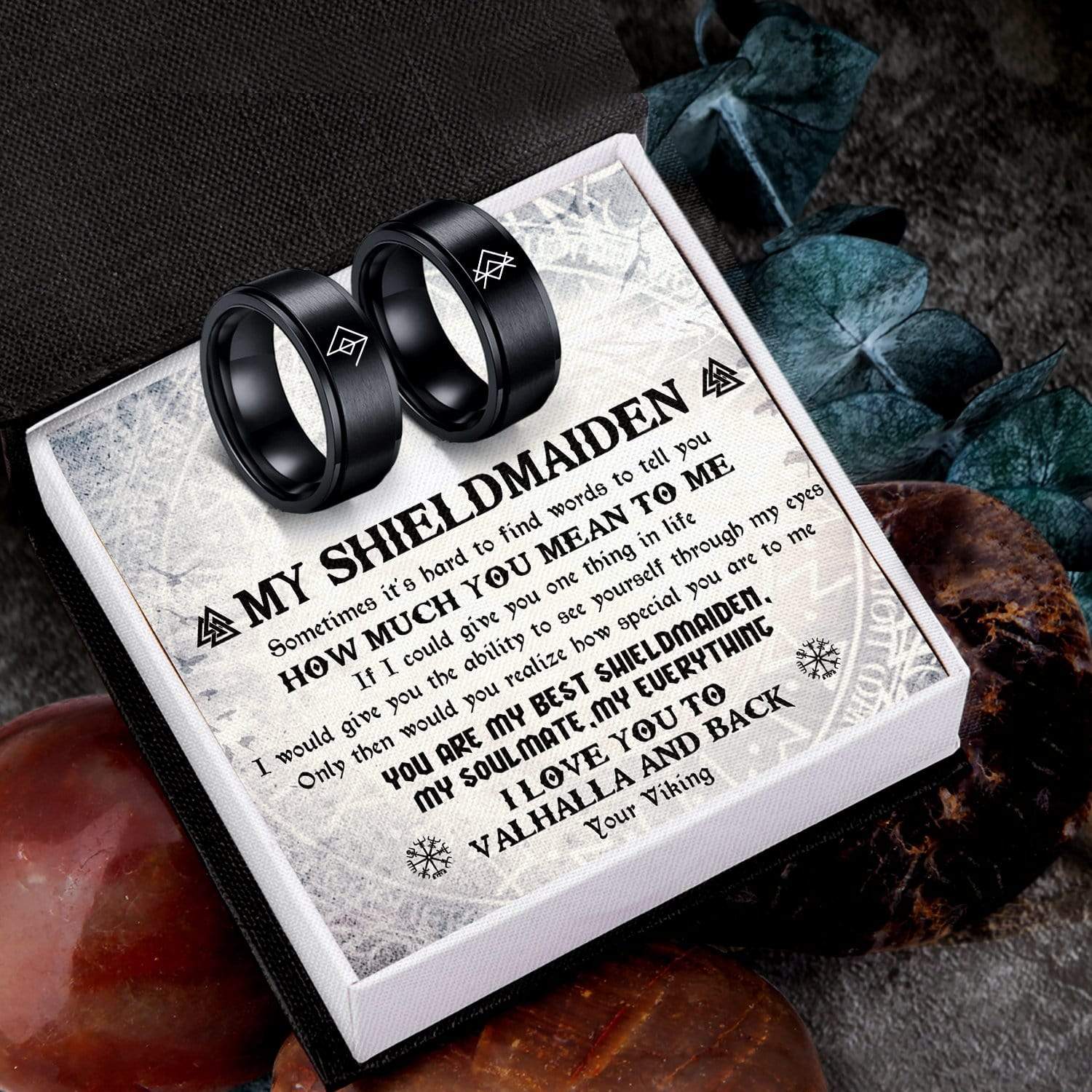 Couple Ring - Viking - My ShieldMaiden - I Love You To Valhalla And Back - Grlc13001