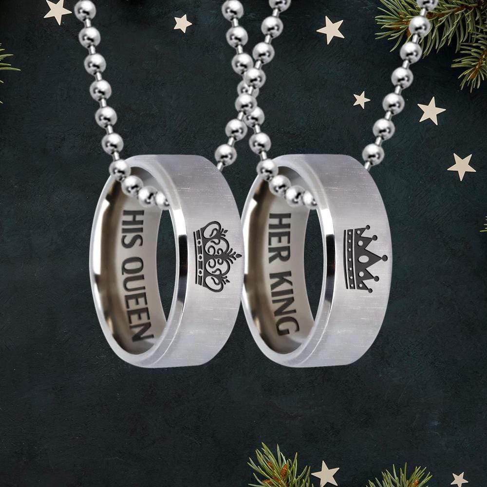 Couple Rune Ring Necklaces - Beard - To My Bearded King - I'd Choose You In A Hundred Lifetimes - Gndx26011