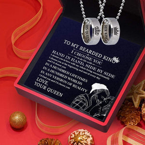 Couple Rune Ring Necklaces - Beard - To My Bearded King - I'd Choose You In A Hundred Lifetimes - Gndx26011