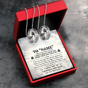 Couple Rune Ring Necklaces - My Viking Man - I Love You To Valhalla And Back - Gndx26003