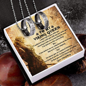 Couple Rune Ring Necklaces - My Viking Queen - I'd Find You And I'd Choose You - Gndx13002