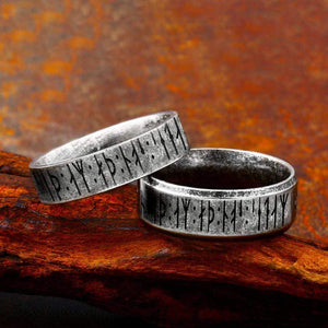 Couple Rune Ring Necklaces - My Viking Queen - I Love You To Valhalla And Back - Gndx13004