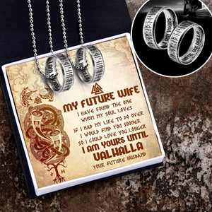 Couple Rune Ring Necklaces - Viking - To My Future Wife - I Would Find You Sooner So I Could Love You Longer  - Gndx25003