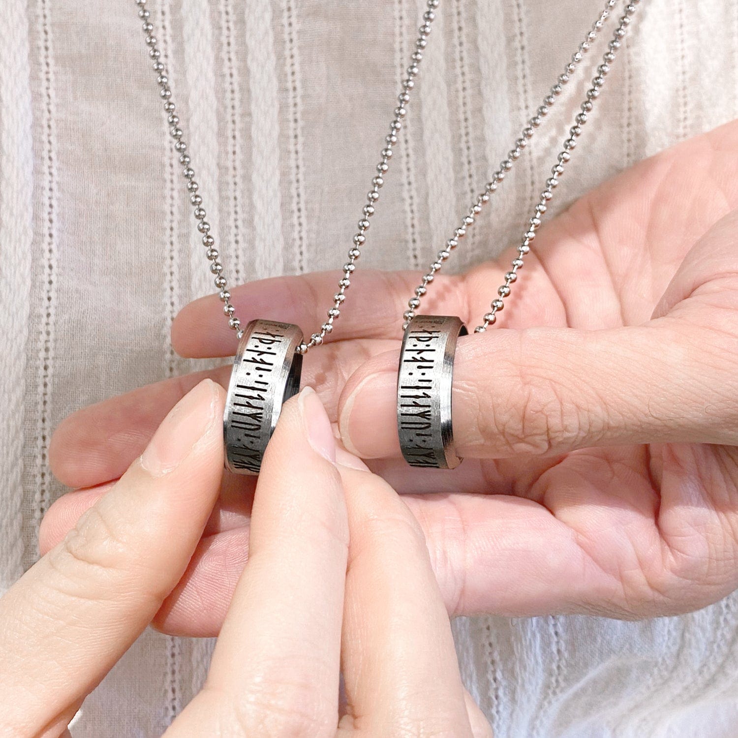 Couple Rune Ring Necklaces - Viking - To My Future Wife - I Would Find You Sooner So I Could Love You Longer  - Gndx25003