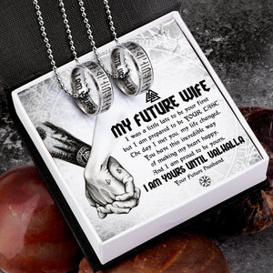 Couple Rune Ring Necklaces - Viking - To My Future Wife - The Day I Met You, My Life Changed - Gndx14006