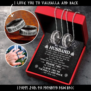 Couple Rune Ring Necklaces - Viking - To My Husband - Thank You  - Gndx14002