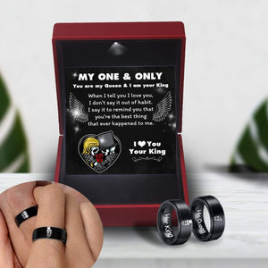 Couple Skeleton Ring - Skull & Tattoo - To My Lover - You're The Best Thing - Grlc13003