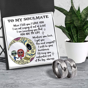 Couple Skeleton Ring - Skull & Tattoo - To My Soulmate - You Are My Life - Grld26002