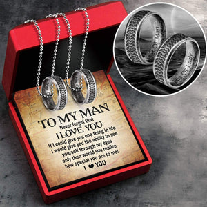 Couple Wheel Ring Necklaces - Biker - To My Man - I Love You - Gndx26017