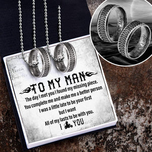 Couple Wheel Ring Necklaces - Biker - To My Man - Make Me A Better Person - Gndx26018