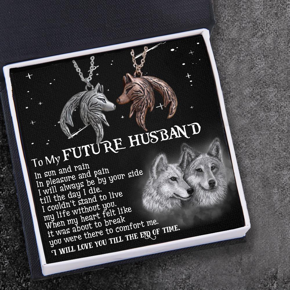 Couple Wolf Pendant Necklaces - To My Future Husband - You Were There To Comfort Me - Gnbd24002