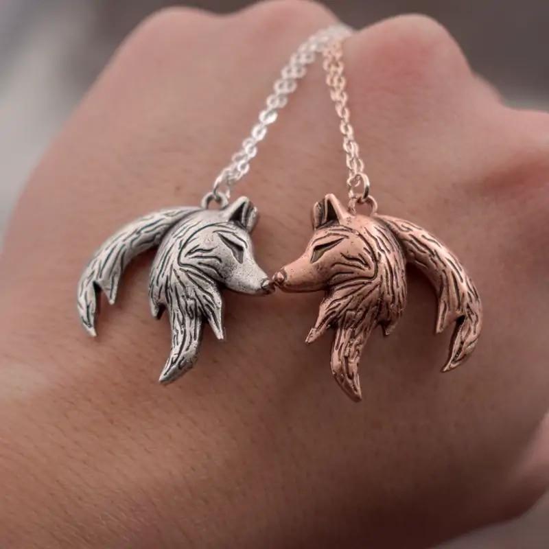 Couple Wolf Pendant Necklaces - To My Future Wife - I'll Love You Till The End Of Time - Gnbd25003