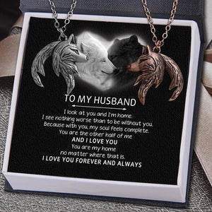 Couple Wolf Pendant Necklaces - To My Husband - I See Nothing Worse Than To Be Without You - Gnbd14004