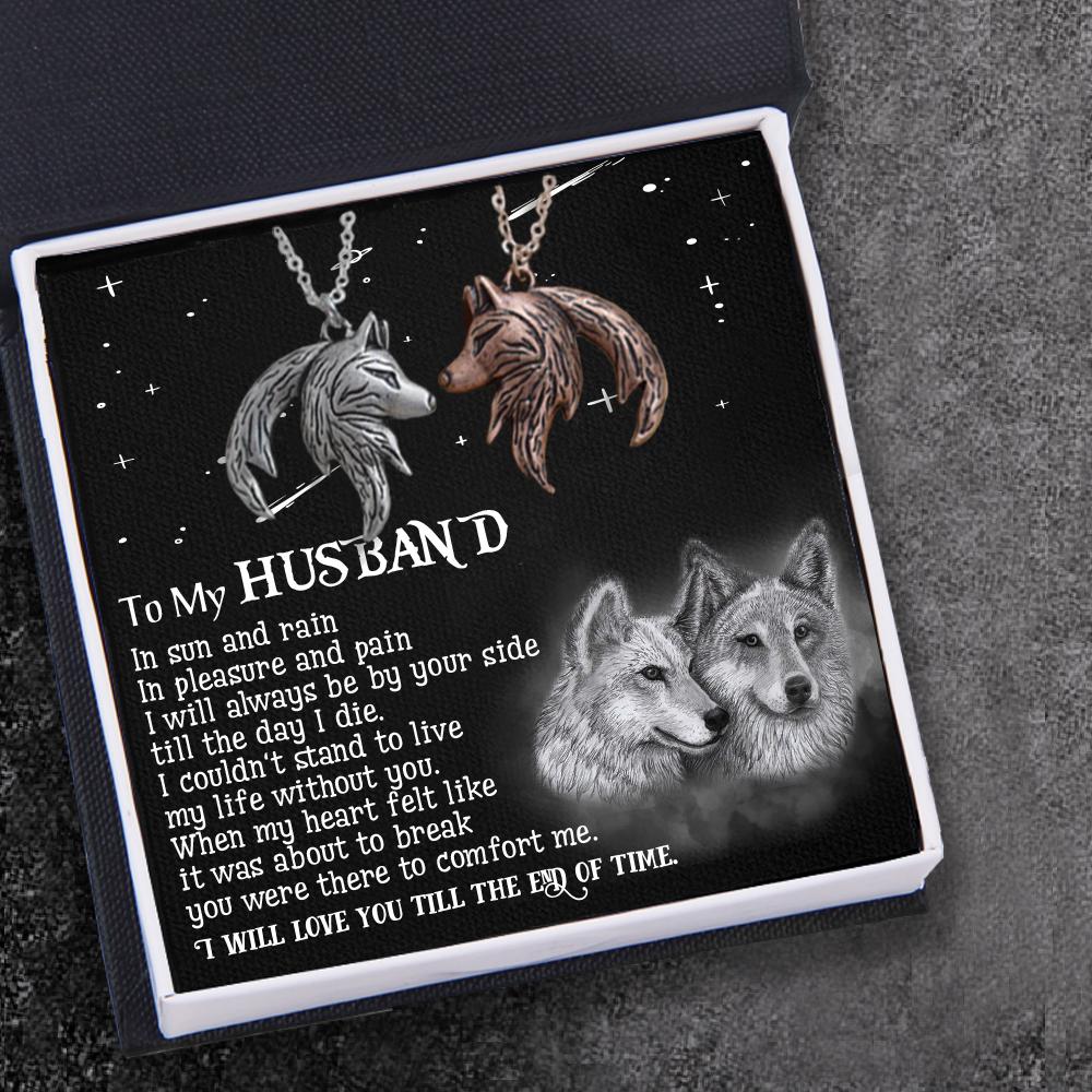 Couple Wolf Pendant Necklaces - To My Husband - You Were There To Comfort Me - Gnbd14002