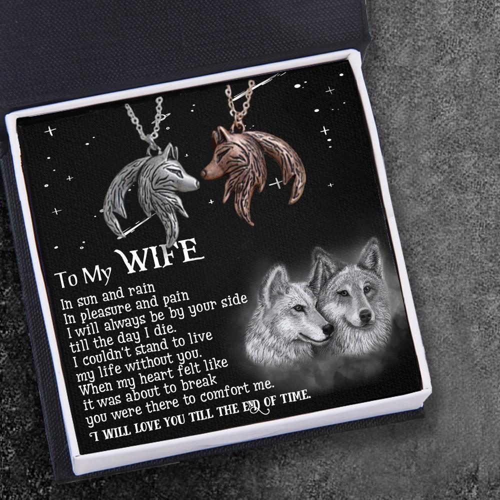 Couple Wolf Pendant Necklaces - To My Wife - You Were There To Comfort Me - Gnbd15003