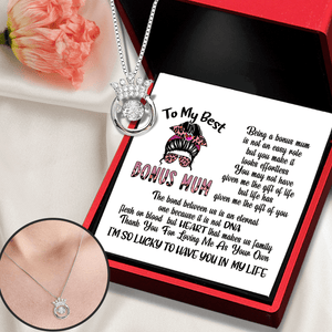 Crown Necklace - Family - To My Bonus Mum - Thank You For Loving Me As Your Own - Gnzq19007