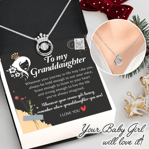 Crown Necklace - Family - To My Granddaughter - Whenever Your Crown Gets Heavy, Remember Whose Granddaughter You Are - Gnzq23002