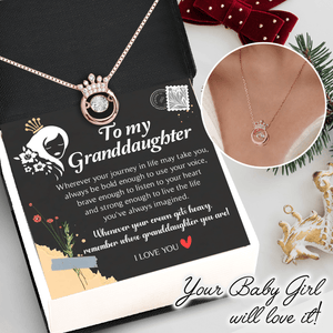 Crown Necklace - Family - To My Granddaughter - Whenever Your Crown Gets Heavy, Remember Whose Granddaughter You Are - Gnzq23002