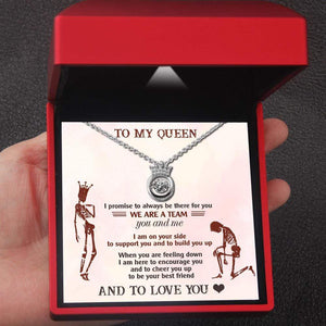 Crown Necklace - Skull - To My Queen - We Are A Team - Gnzq13011