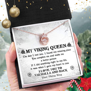 Crown Necklace - Viking - To My Viking Queen - I Love You To Valhalla And Back - Gnzq13001