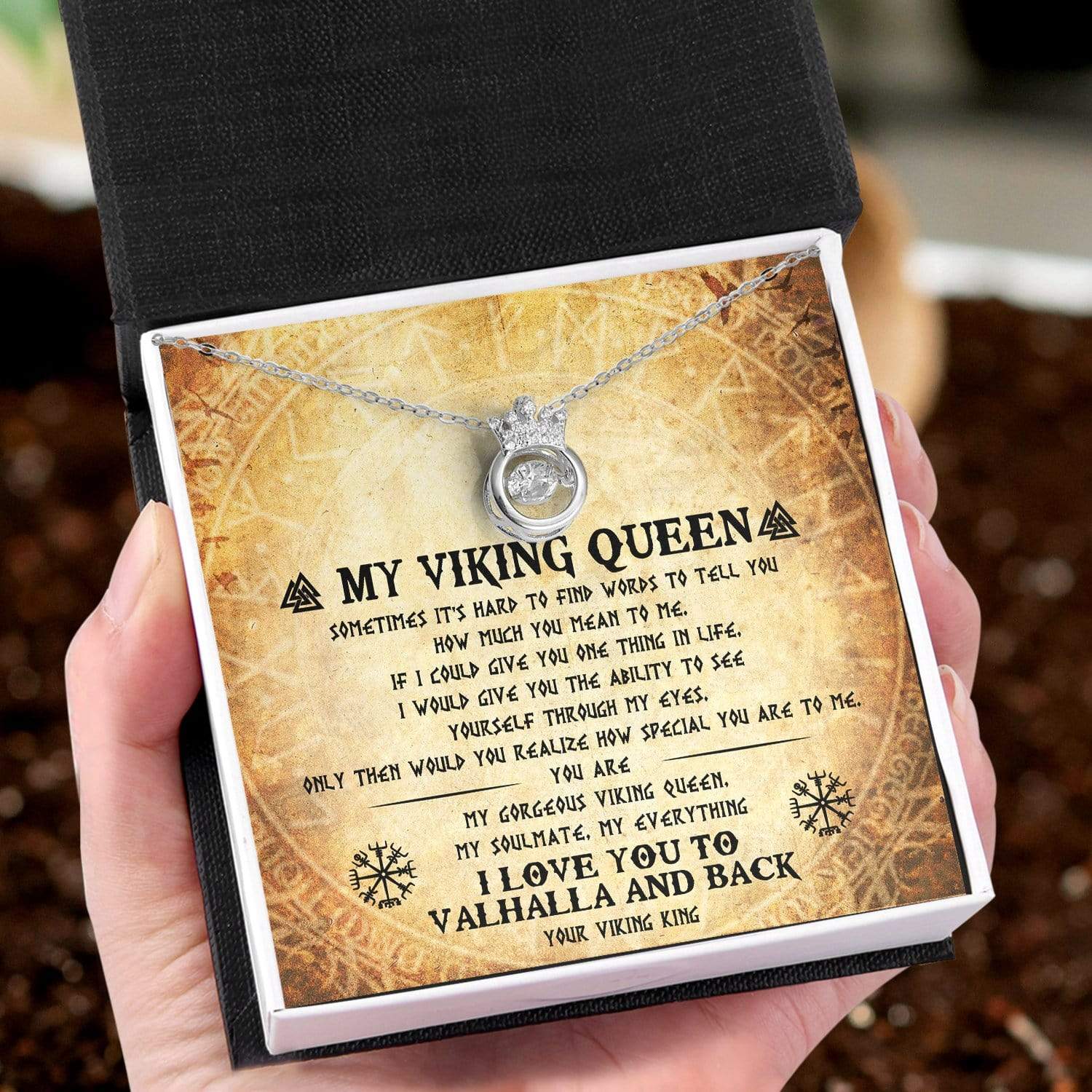 Crown Necklace - Viking - To My Viking Queen - You Are My Gorgeous Viking Queen - Gnzq13002
