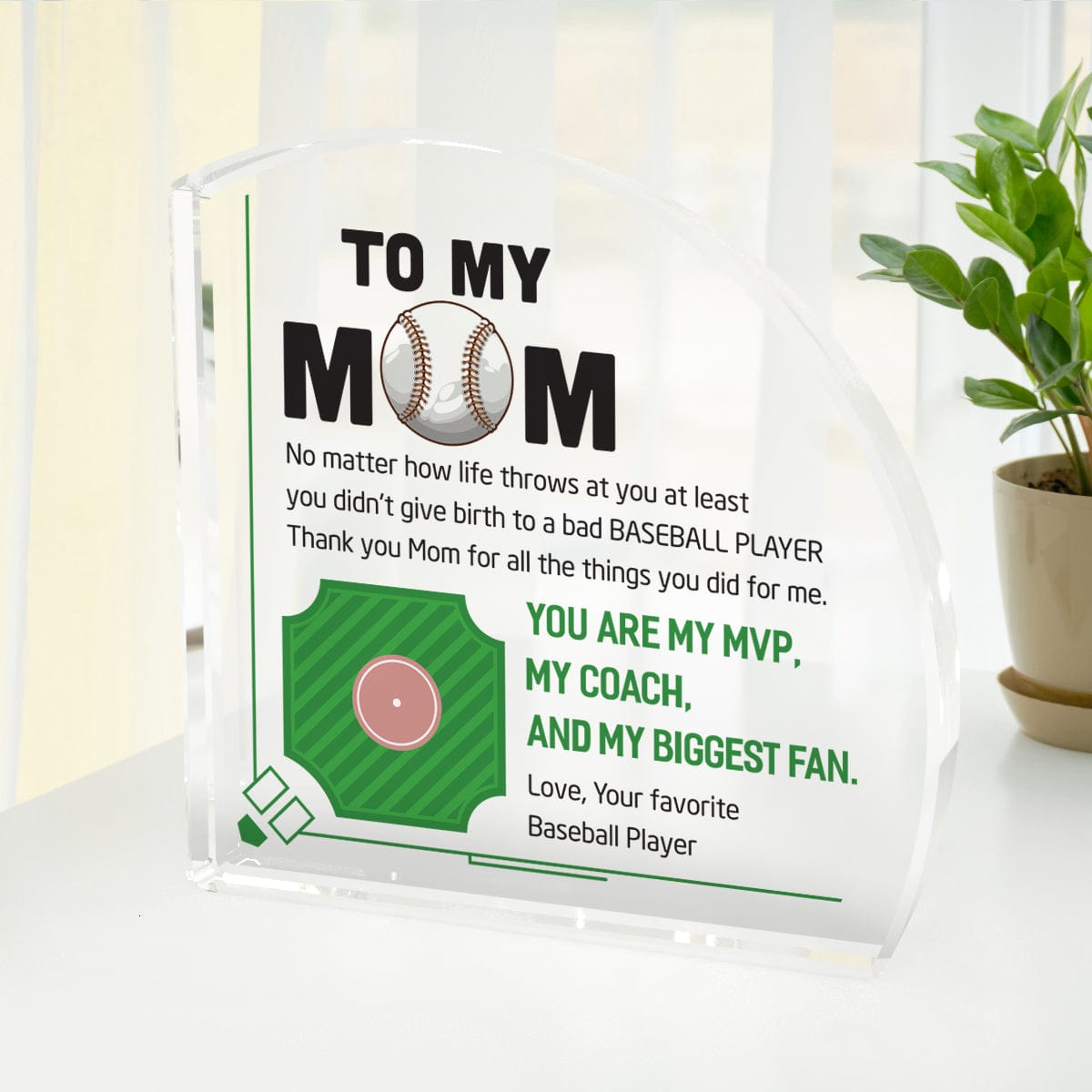 Crystal Plague - Baseball - To My Mom - Thank You Mom For All The Things You Did For Me - Gznf19002