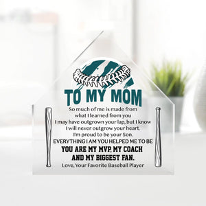 Crystal Plaque - Baseball - To My Mom - I'm Proud To Be Your Son - Gznf19013