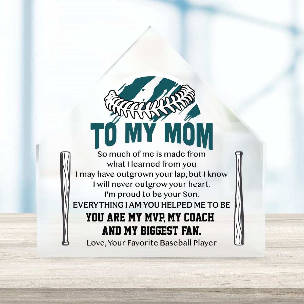 Crystal Plaque - Baseball - To My Mom - I'm Proud To Be Your Son - Gznf19013