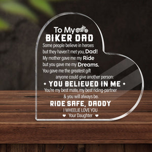 Crystal Plaque - Biker - To My Biker Dad - I Wheelie Love You - Gznf18026