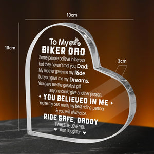 Crystal Plaque - Biker - To My Biker Dad - I Wheelie Love You - Gznf18026