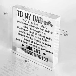 Crystal Plaque - Biker - To My Dad - I Wheelie Love You - Gznf18011