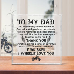 Crystal Plaque - Biker - To My Dad - Thank You For Instilling In Me A Sense Of Adventure - Gznf18012