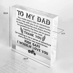 Crystal Plaque - Biker - To My Dad - Thank You For Instilling In Me A Sense Of Adventure - Gznf18012