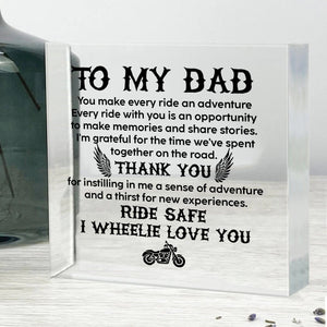 Crystal Plaque - Biker - To My Dad - Thank You For Instilling In Me A Sense Of Adventure - Gznf18012