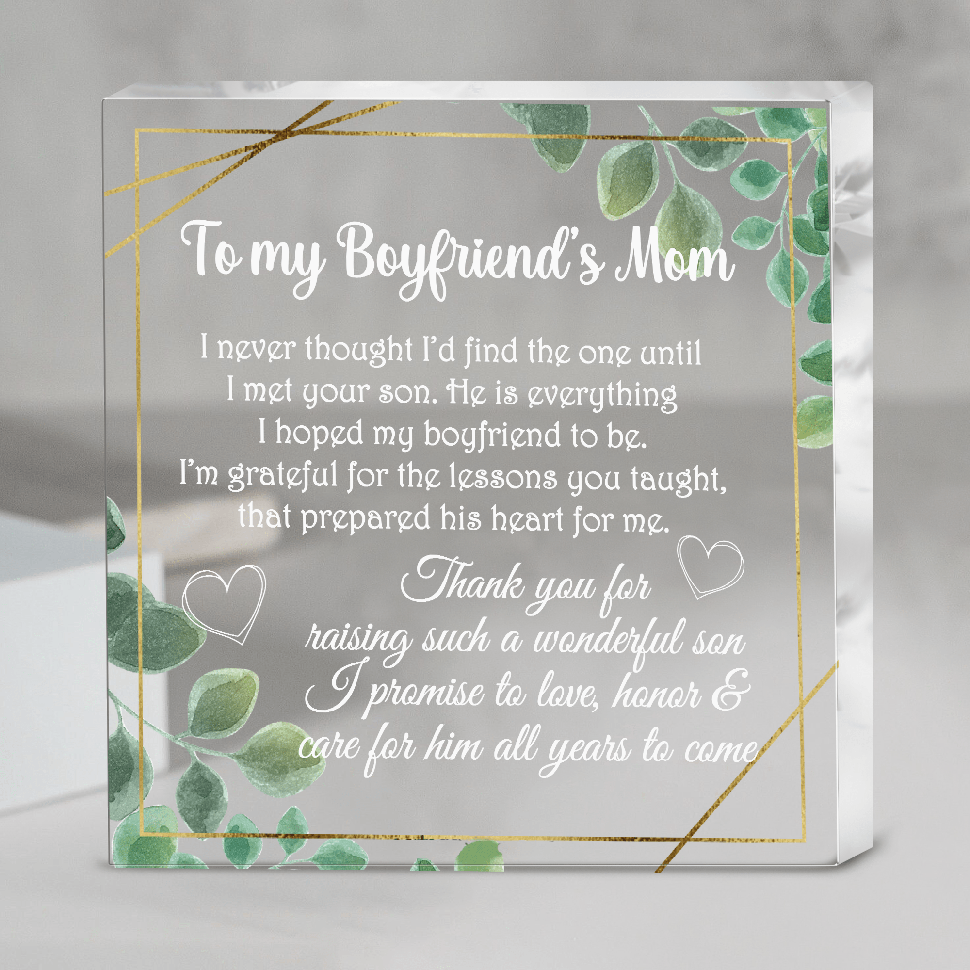Crystal Plaque - Family - To My Boyfriend’s Mom - I’m Grateful For The Lessons You Taught - Gznf19046