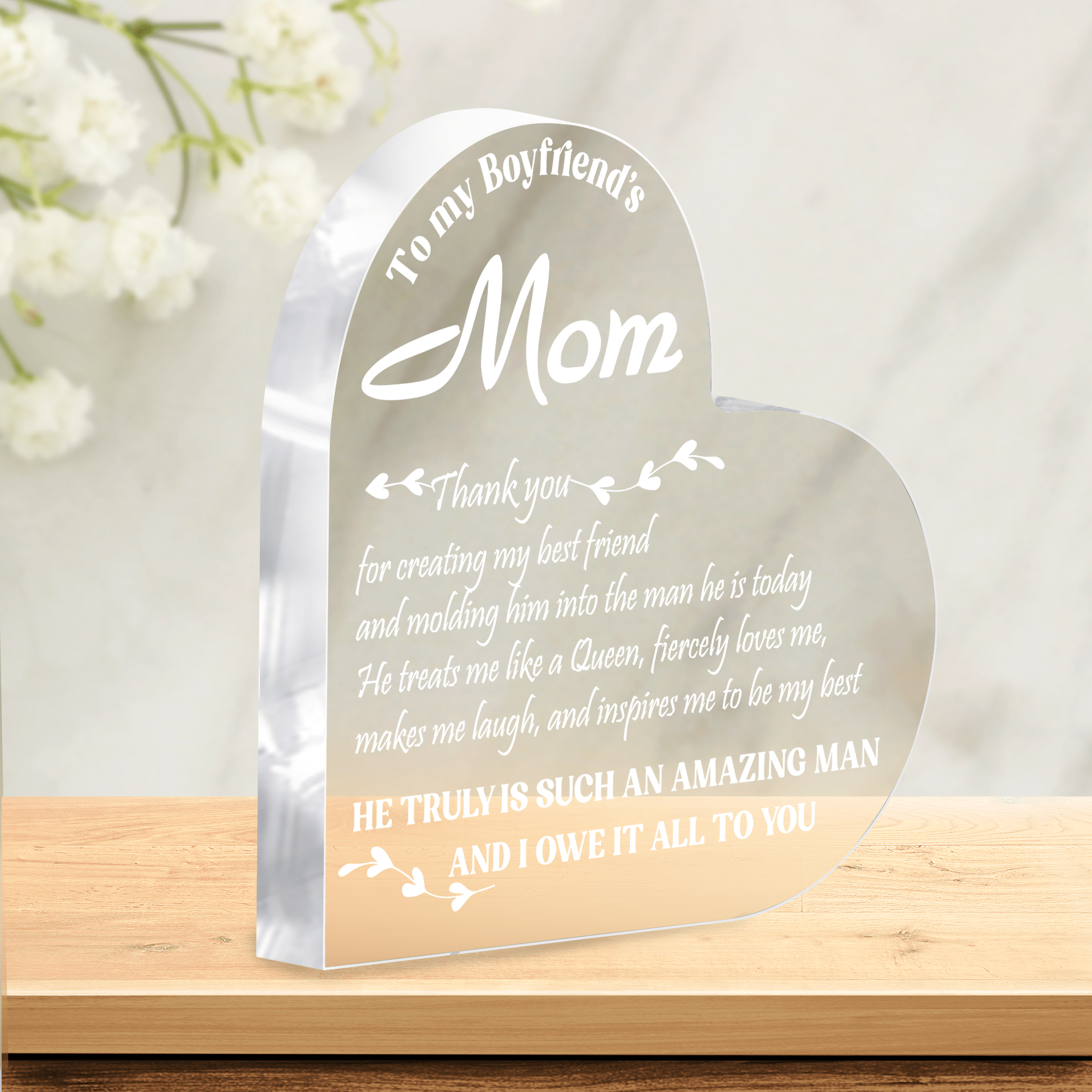 Crystal Plaque - Family - To My Boyfriend's Mom - Thank You For Creati ...