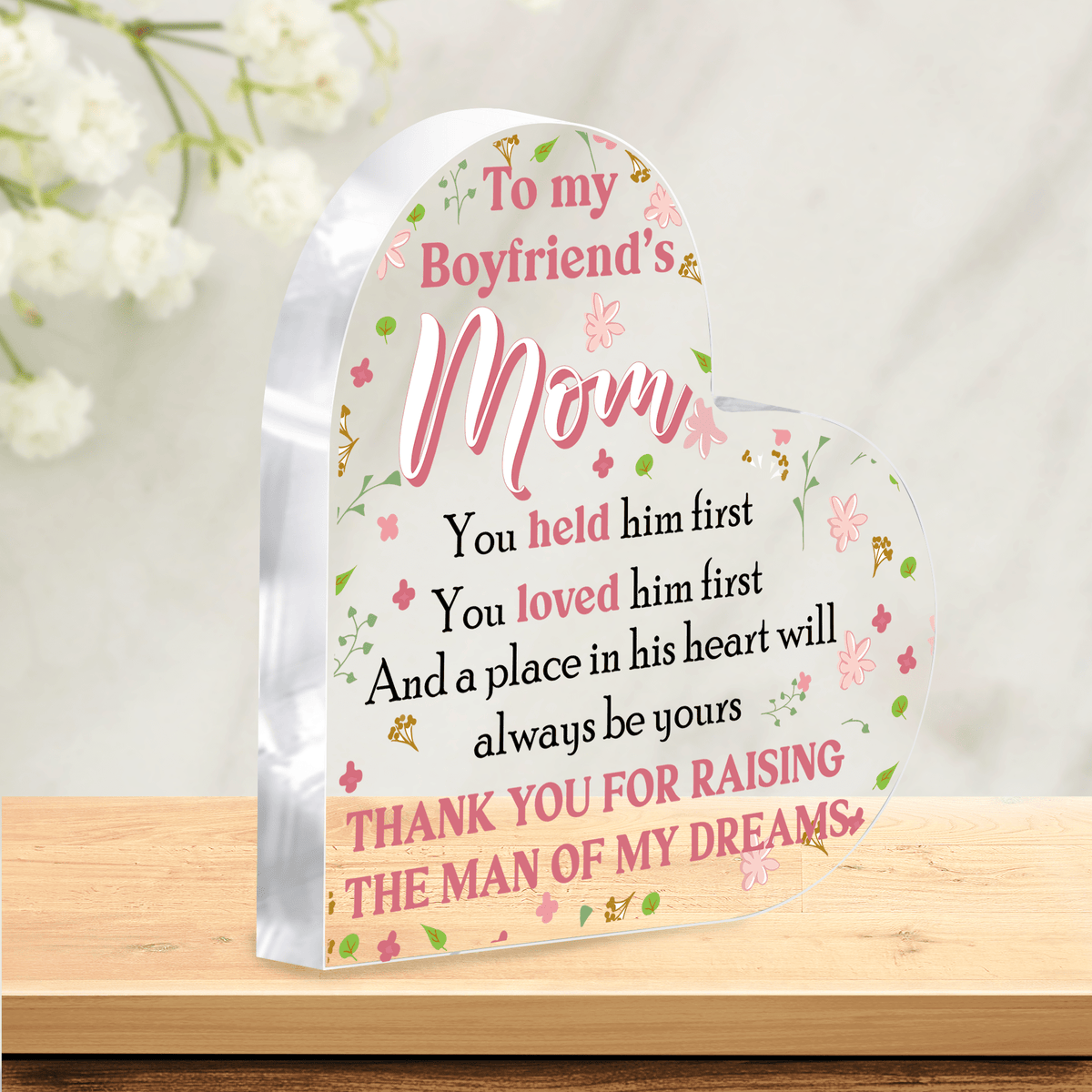 Crystal Plaque - Family - To My Boyfriend's Mom - Thank You For Raising The Man Of My Dreams - Gznf19019