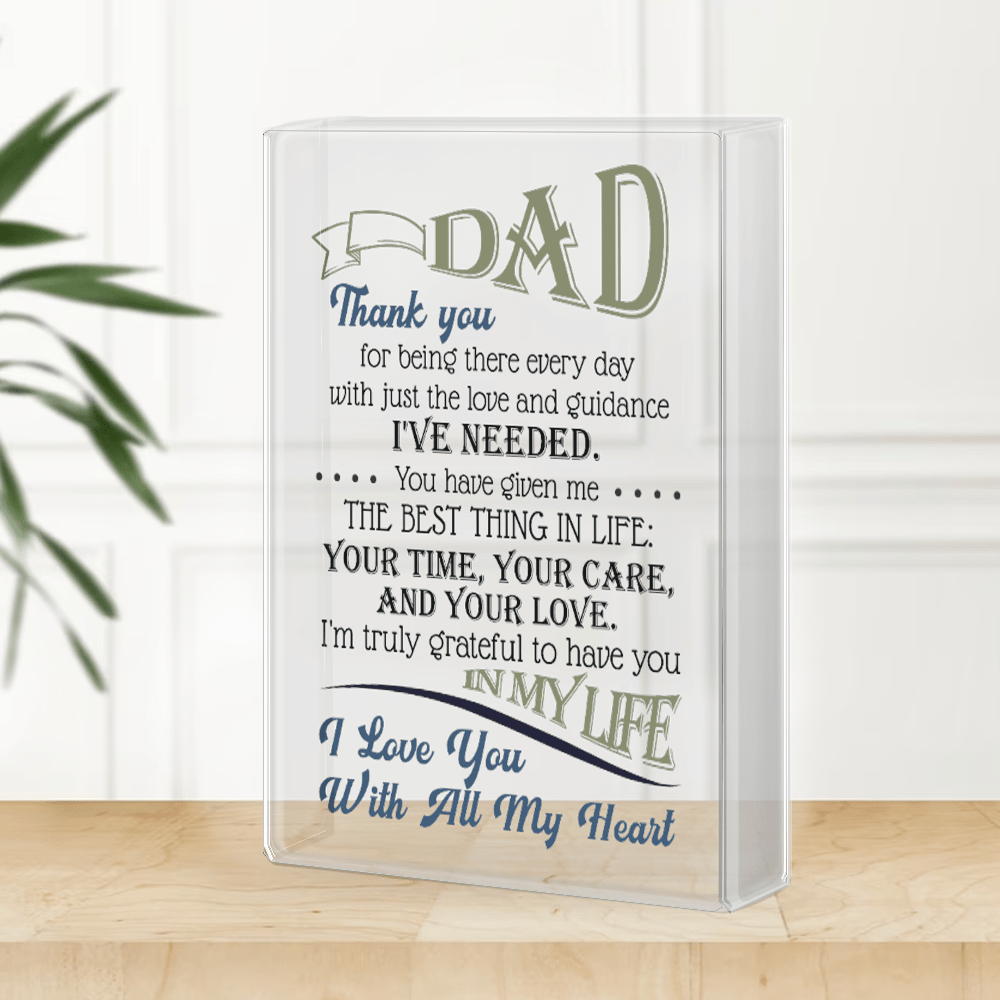 Crystal Plaque - Family - To My Dad - I Am Truly Grateful To Have You In My Life - Gznf18034