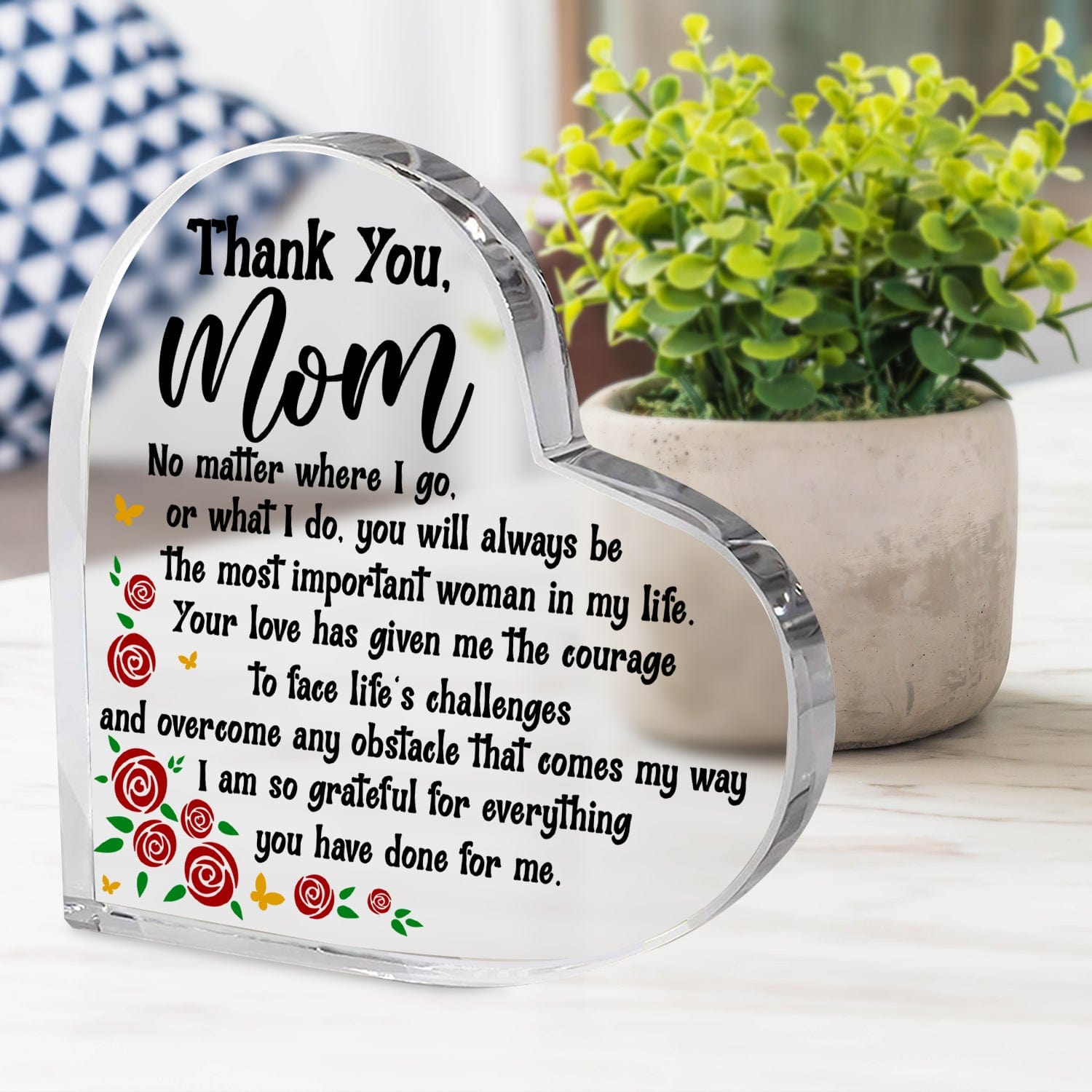 Crystal Plaque - Family - To My Mom - I Am So Grateful For Everything You Have Done For Me - Gznf19053