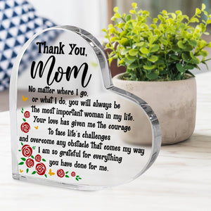 Crystal Plaque - Family - To My Mom - I Am So Grateful For Everything You Have Done For Me - Gznf19053