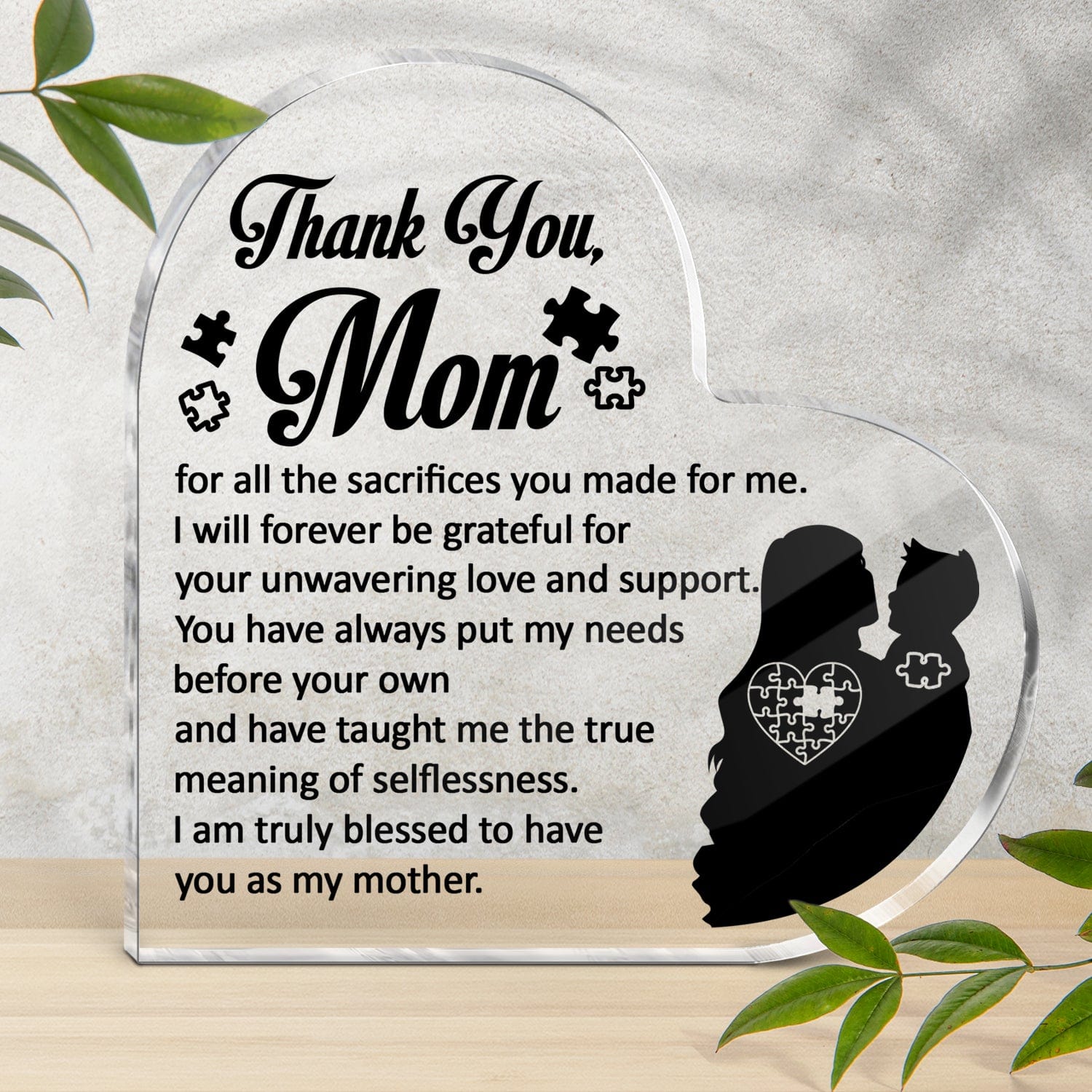 Crystal Plaque - Family - To My Mom - I Am Truly Blessed To Have You As My Mother - Gznf19047