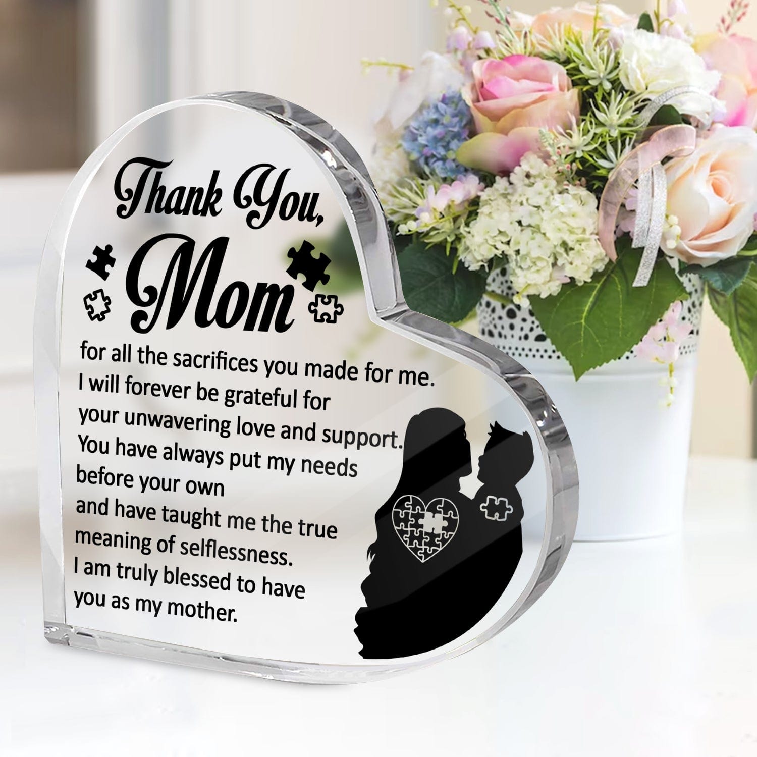 Crystal Plaque - Family - To My Mom - I Am Truly Blessed To Have You As My Mother - Gznf19047